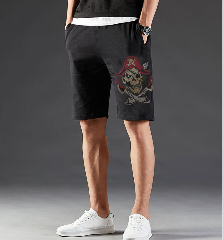 

2021 Summer Pants Hip Hop Europe New Male Trousers Mens Black Hot Drill Short Rhinestones Fit Ri4f, As show