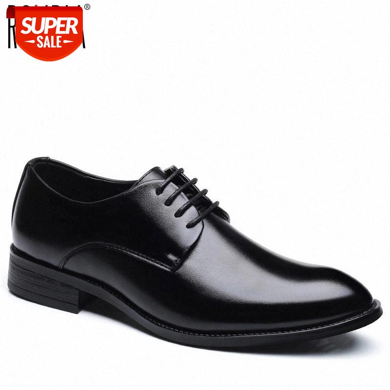 

ROXDIA men wedding shoes microfiber leather formal business pointed toe for man dress shoes men's oxford flats RXM081 size 39-48 #qI4z