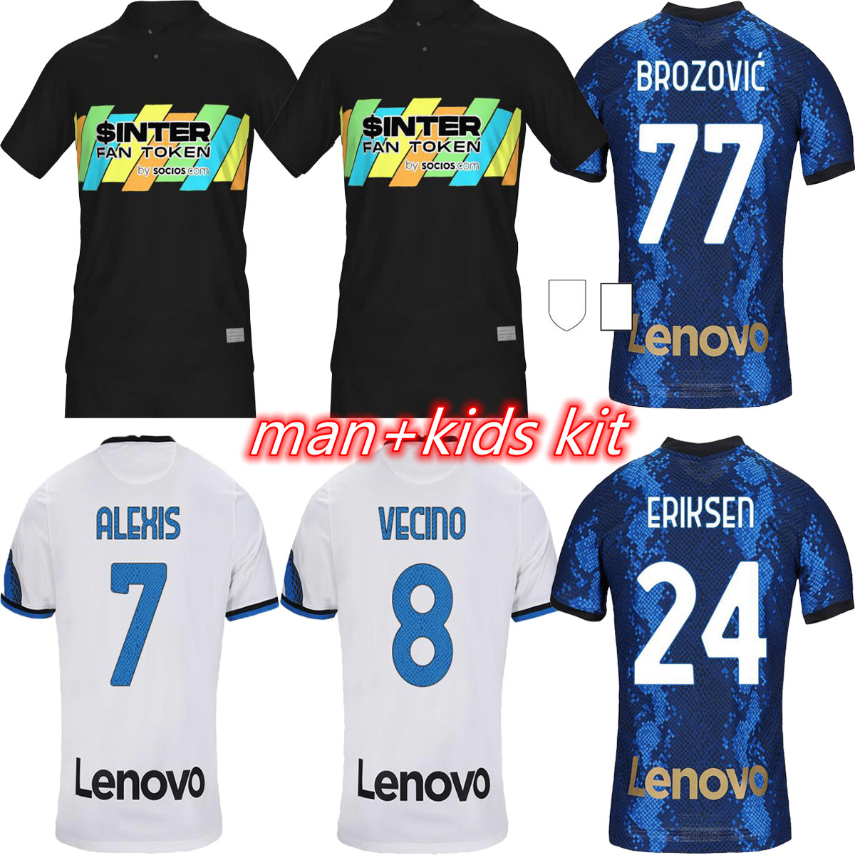 

BARELLA soccer jersey VIDAL LAUTARO ERIKSEN ALEXIS DZEKO CORREA inter 21 22 football shirts 2021 2022 uniforms men + kids kit away third 3rd tops
