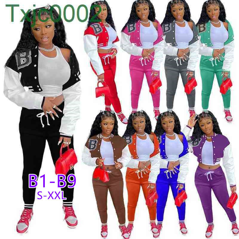 

Women Tracksuits Two Piece Set Designer Fall Winter Baseball Uniform Jackets Sweatpants Outfits Sweatsuits Joggers Pants Suits 18 Styles, A1-a9(s-xxl)