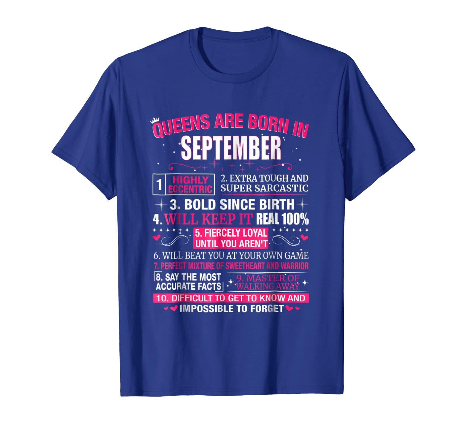 

Queens are Born In September T-Shirt, White;black