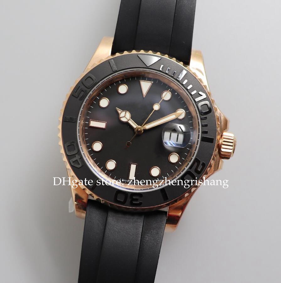 

N Factory Watch Men's 40mm Ceramic 126655 Black Dial Cal.3135 Movement 904L Steel Everose Gold 116655 Rubber Oysterflex Bracelet NoobF Automatic Mens Watches, 01