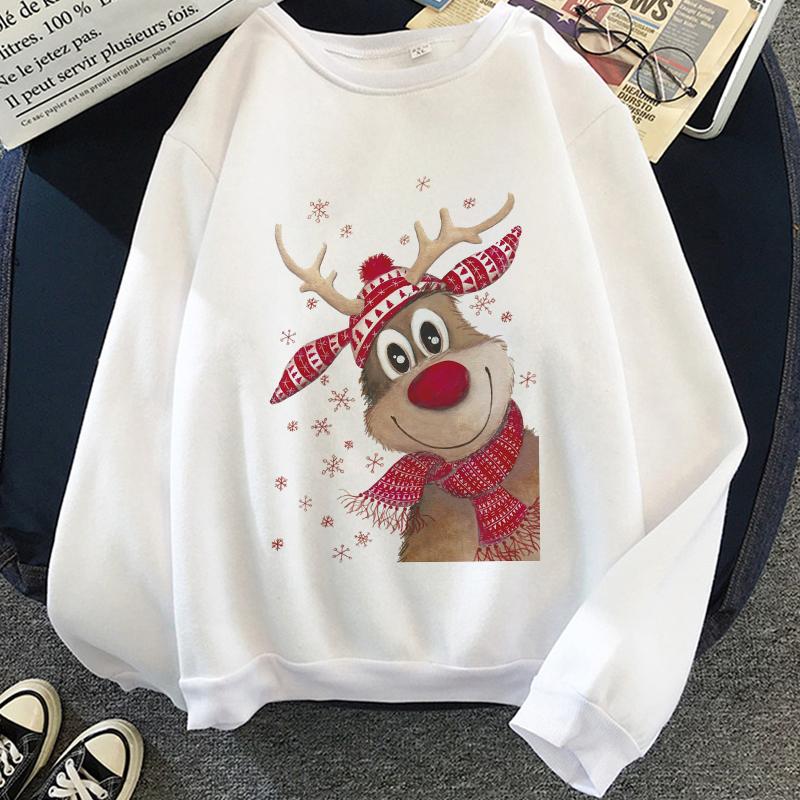 

Women's Hoodies & Sweatshirts Cute Antelope Christmas Hoodie Sudaderas Harajuku Aesthetic White Tops Women 2021 Winter Fashion Y2k Warm Swea, Black
