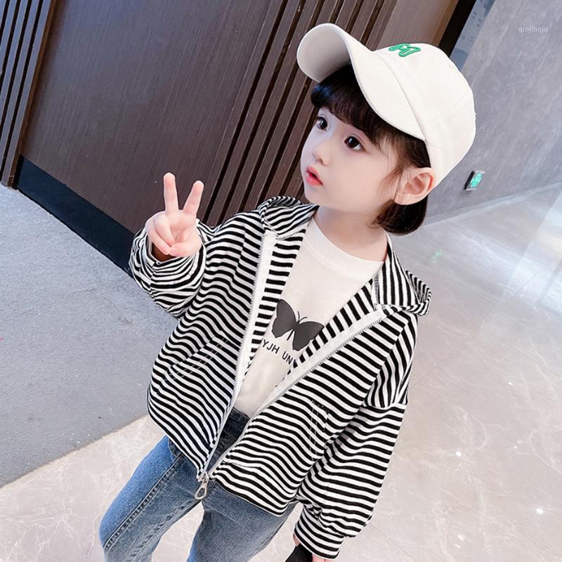 

Jackets Coat For Girl Striped Pattern Spring Autumn Children's Outerwear Toddler Clothing, Blue;gray