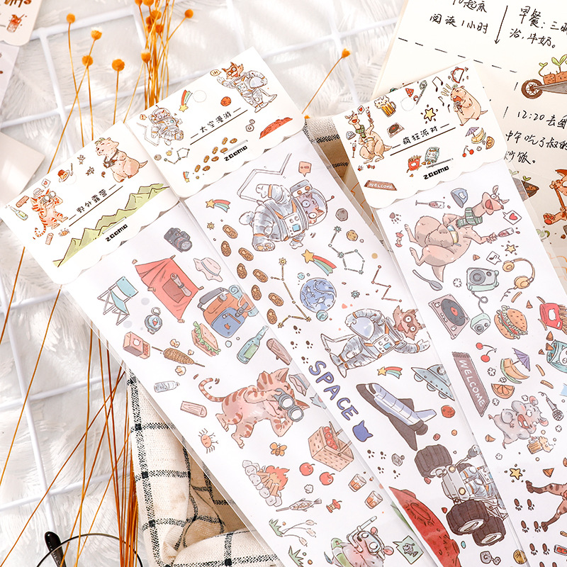 

3Pieces/Lot New Kawaii Animal Totems Washi Tape Series 65*35mm Washi Office Adhesiva Tape Stickers Scrapbooking Decorative School Suppl 2016