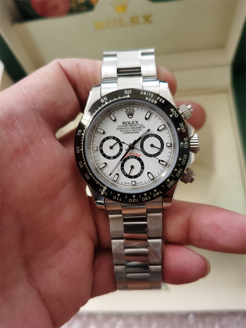 

with original box men 40mm automatic watch mechanical crown stainless steel bracelet wristwatch clock date ceramic bezel chronograph watches, Slivery;brown