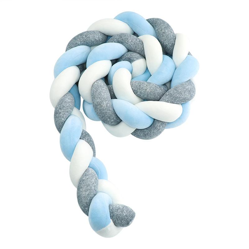

Bedding Sets Nordic Style Baby Bed Bumper Braid Knot Pillow Pure Weaving Plush Crib Kids Cot Room Decoration