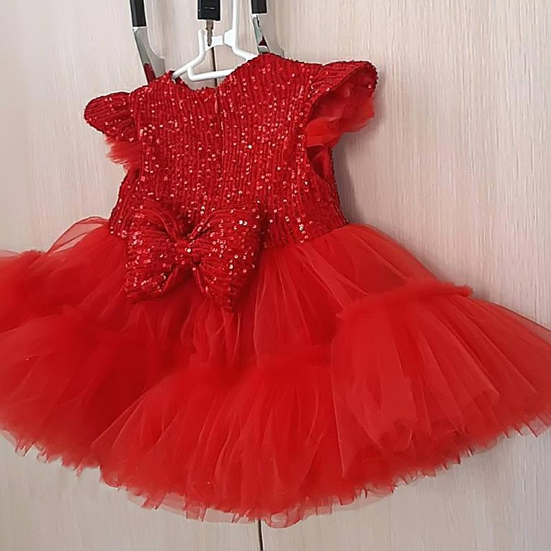 

Girl's Dresses Toddler Baptism Dress For Baby Girl Christening Xmas Red Year Bow Tulle Clothes Sequine Kids Weddings, Pink 03 only dress