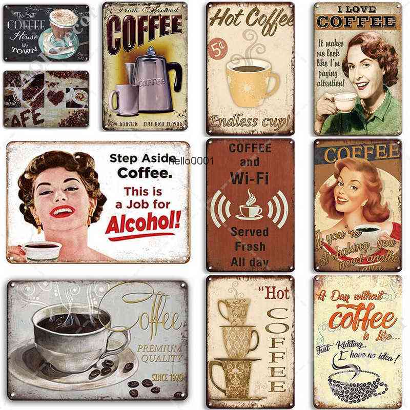 

Vintage Tin Sign Decorative Plaque Plate for Kitchen Living Room Coffee Bar Cafe Retro Metal Postersa