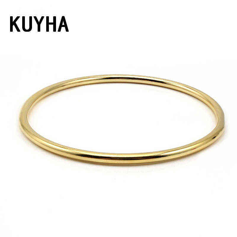 

Stainless Steel Classic Round Gold 3mm Single Circle Bangle Simple Style Closed Thin Wire Bracelets Bangles for Women