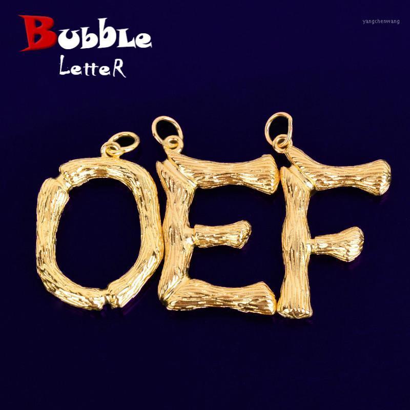 

Big Bamboo Letters Pendant Initial Necklaces For Men/Women With Rope Chain Fashion Hip Hop Jewelry Valentine's Day Gift Chains