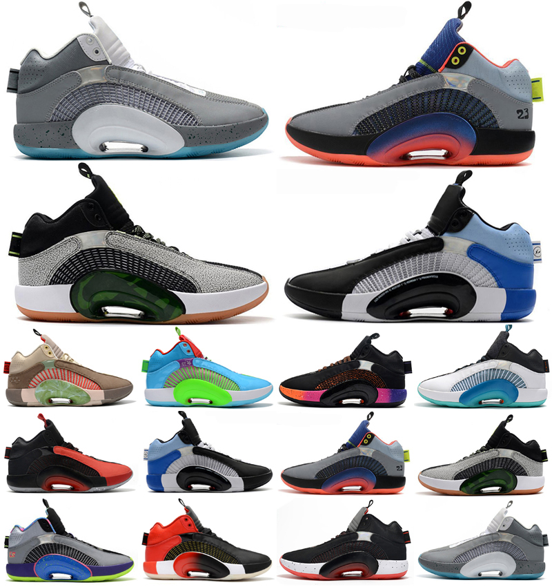 

Top quality Mens Basketball Shoes Jumpman XXXV 35 Center Of Gravity Dynasties Morpho 35s Bred Sepia Stone Bayou Boys size 40-46 7-12