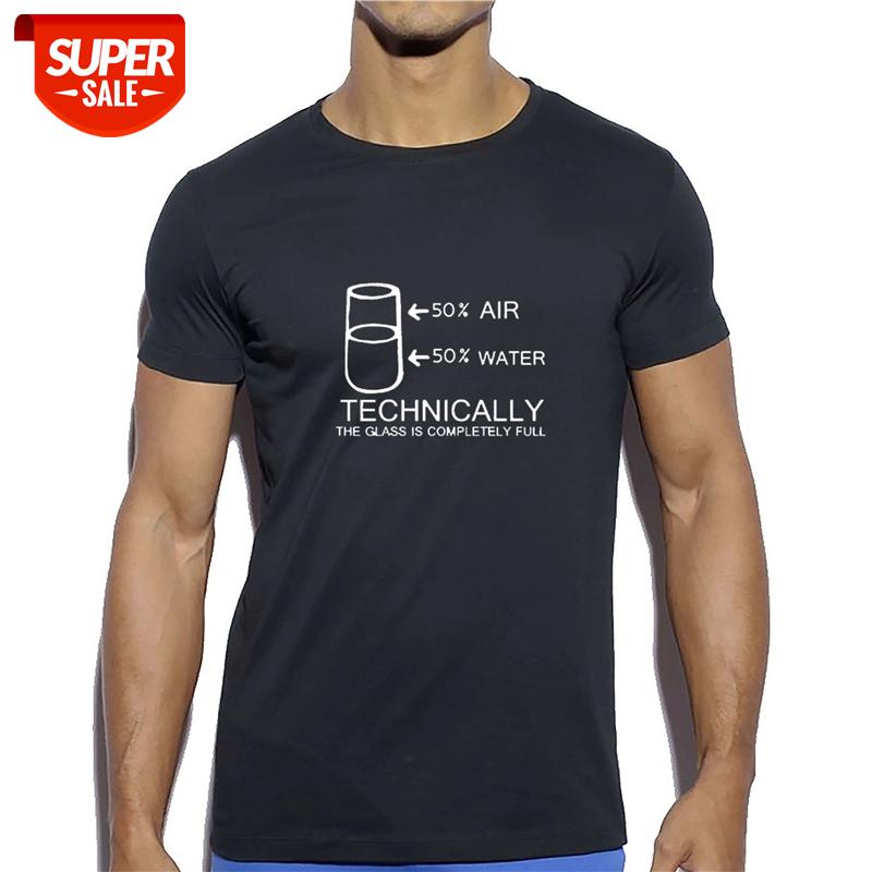 

Funny Physics T Shirt ""50% AIR 50%WATER"" Printed T Shirt Men's Cool Design Casual Travel Tops High Quality Cotton, White;black