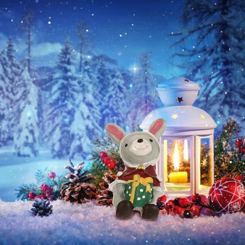 

Christmas Decorations 2pcs Xmas Decors Party Ornaments Miniature Figurines