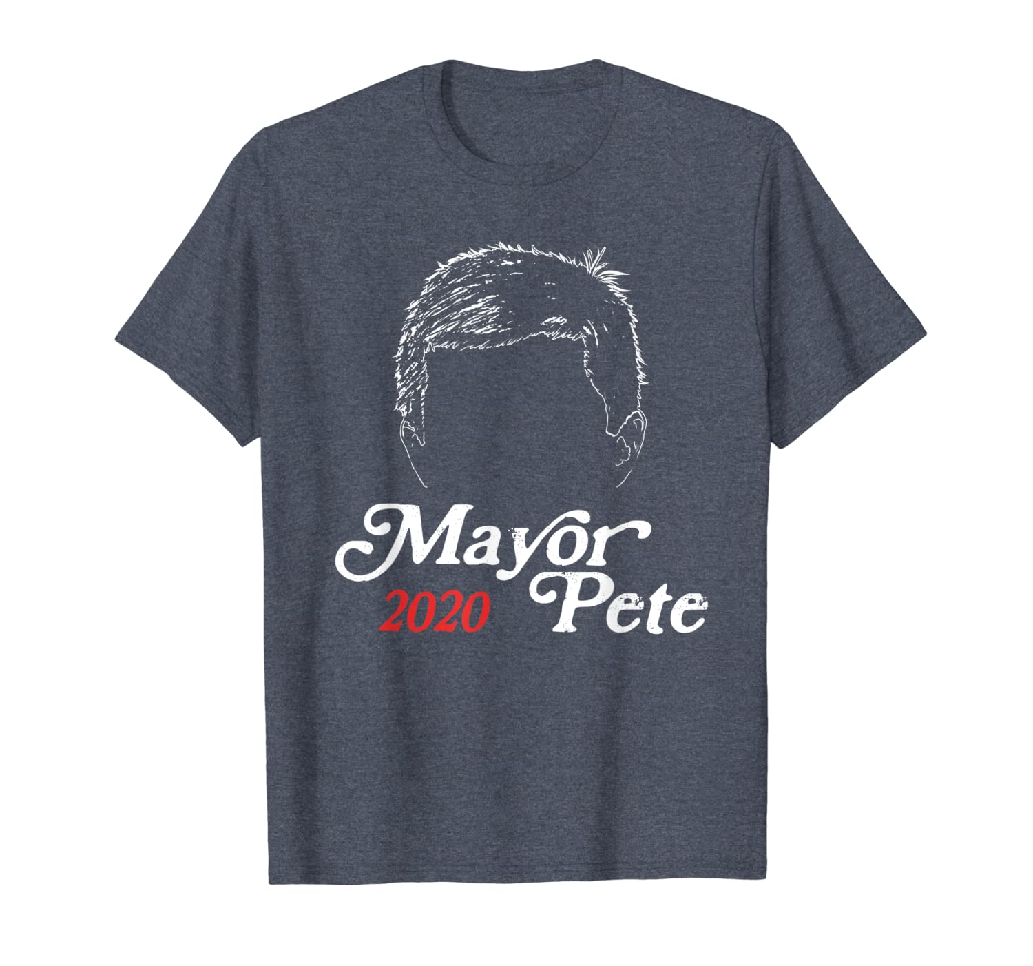

mayor pete buttigieg for president 2020 funny hair t-shirt, White;black