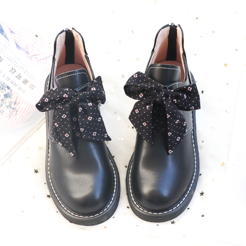 

2021 New Female Fashion Kawaii Cosplay Japanese Beautiful Anime Lolita Martin Boots Harujuku Women's Shoes Genuine Leather Bottom P4qa