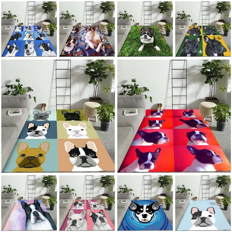 

Carpets Animal Boston Terrier Dog Area Rug Carpet Living Room Home Decor Sofa Table Anti Slip Chair Cushion Lounge Mat