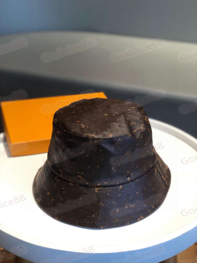 

Fashion Designer Fisherman Leather Buckets Hats Baseball Caps For Men Woman Bucket Hat Beanie Casquettes Patchwork High Quality sunhat, A(no box)