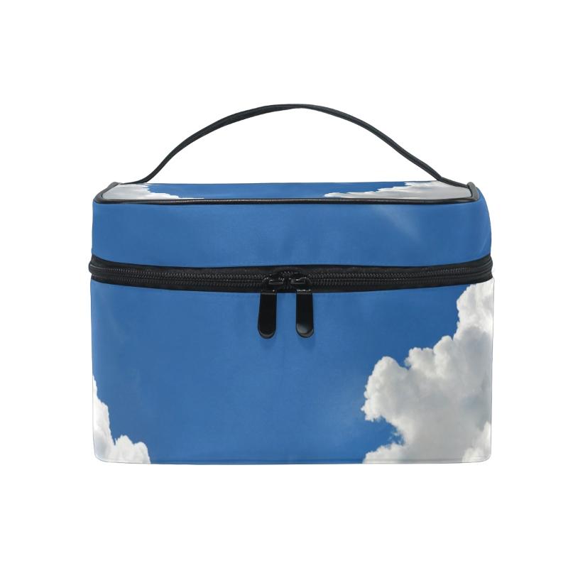 

FengJu Cosmetic Bag Portable Travel Organizer Hanging Toiletry Case Storage Tote for Girls Woman Heart Cloud, As pic