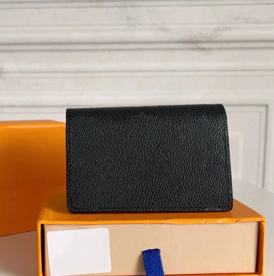 

Men Canvas Leather Pocket Wallet N60502 N63145 Card Holders Unisex fashion Designer Short Coin Purse key Pouch N63143 m61696, Epi leather all black
