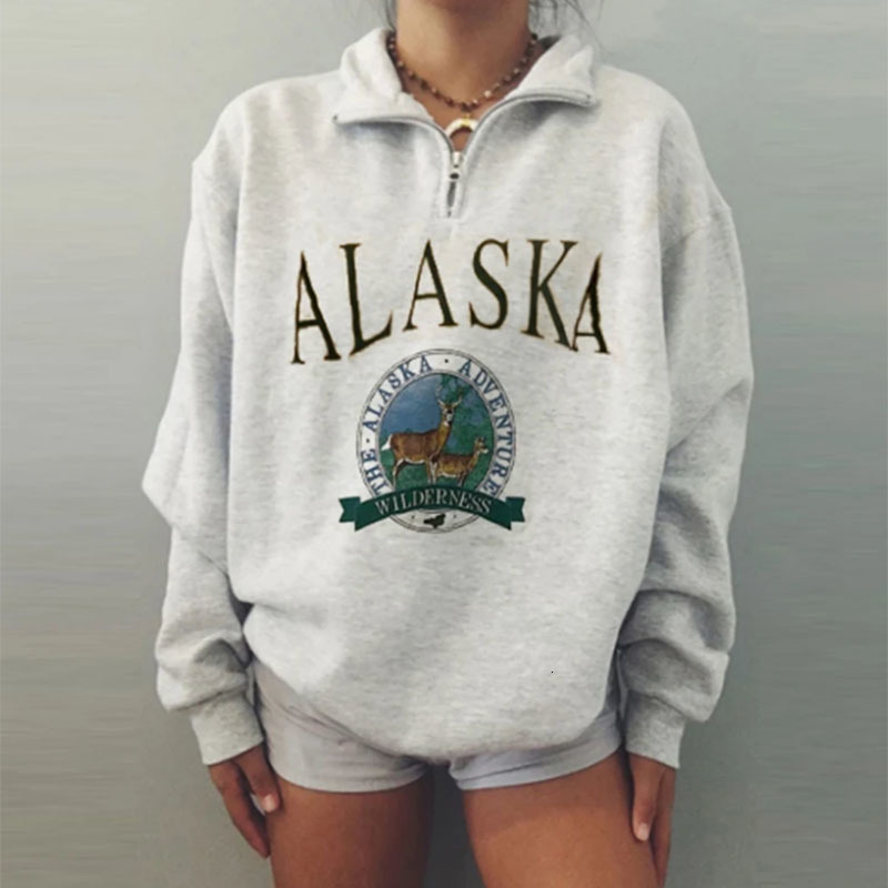 

2021 New Luxury Thick Gray Zipper Letter Printing Sweatshirt Women Oversized Winter Warm Long Sleeve Pullovers Plus Size British Top N6za, Style1