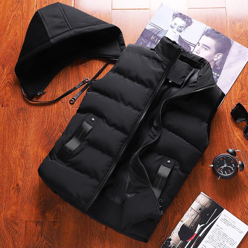 

Men's Vests Crocodile Brand Men Vest Winter Hooded Sleeveless Jackets Stylish Plus Size Windproof Warm Waistcoat, Gray