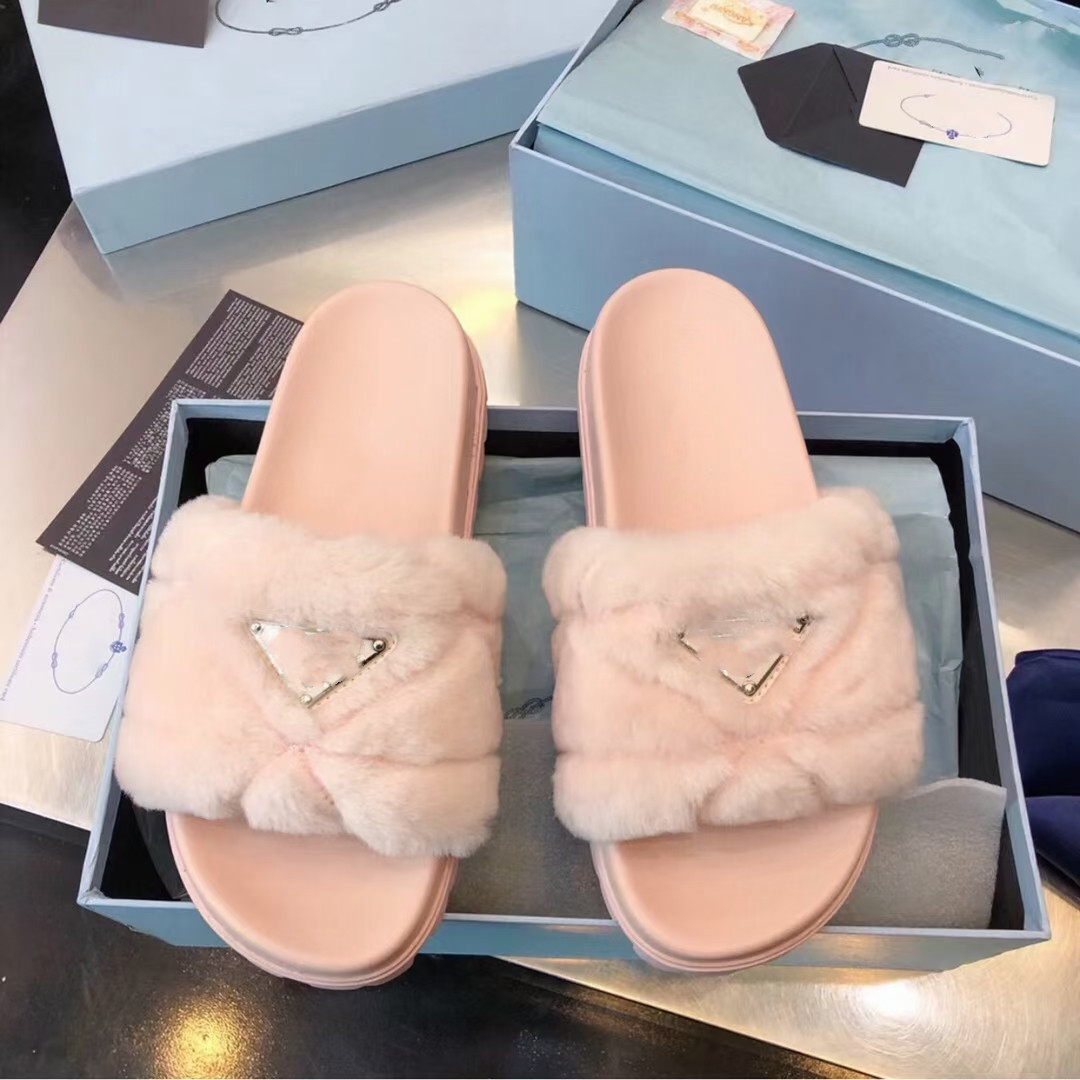 

Luxurys designers Women Ladies wool Slides Winter fur Fluffy Furry Sandals Slippers Warm Comfortable Fuzzy Girl Flip Flop Slippers size 35-40