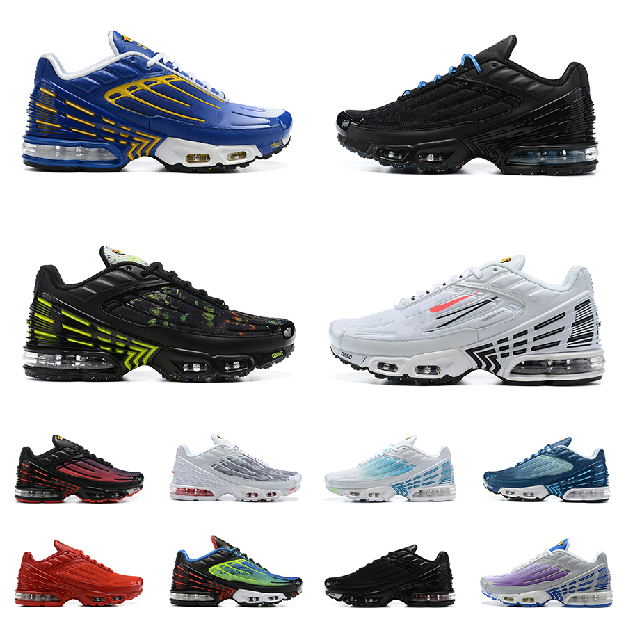 

Mens Tuned Tn Plus 3 III Running Shoes Crater Laser Blue Void Triple Black White Purple Nebula Women Track Red Sneakers Vast Grey Obsidian Parachute Trainers, Shown