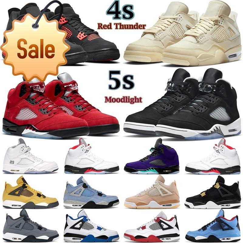 

2022 Mens Basketball Shoes 5s Moonlight Raging What The Metallic 5 4s Red Thunder University Blue White Oreo Black Cat 4 Men Women Trainers