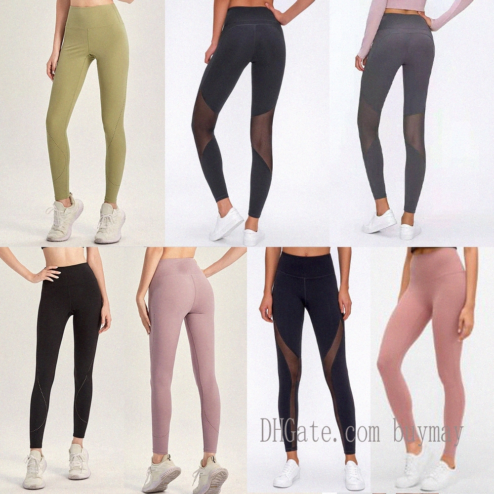 

Lu Black sports women yoga leggings pants align designer womens workout gym wear elastic fitness tights legging yarn hole Transparent 0203 wDrV#