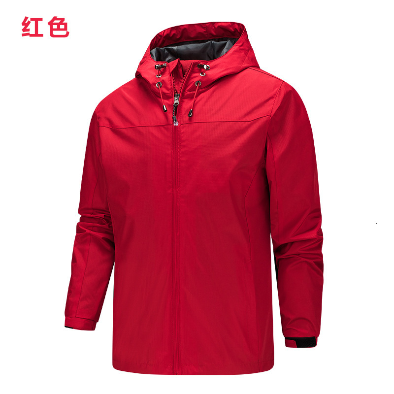 

2021 New Waterproof Coat Basic Bomber Mens Jackets and Coats Clothes Erkek Mont Kaban Outdoor with Nood Solid Cmsi, Red