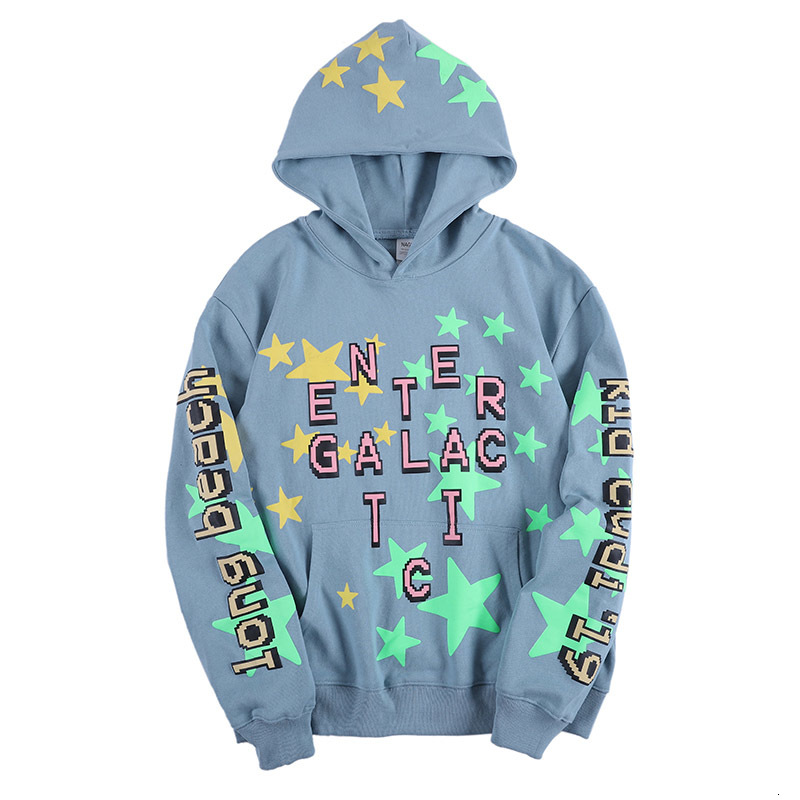 

2021 New Cinco Estrelas Carta Imprimir Luminoso Estranho Coisas Hoodies Homem e Mulher Hanrajuku Stretwear Oversize Moletom Hip Hop Com Capu, Pic color