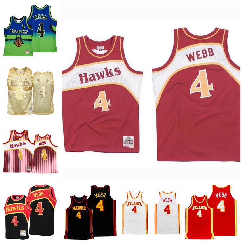 

Custom stitched basketball Jerseys Men women youth S-6XL 4 Spud Webb jersey Mitchell & Ness 1986-87 Hardwoods Classics retro wear