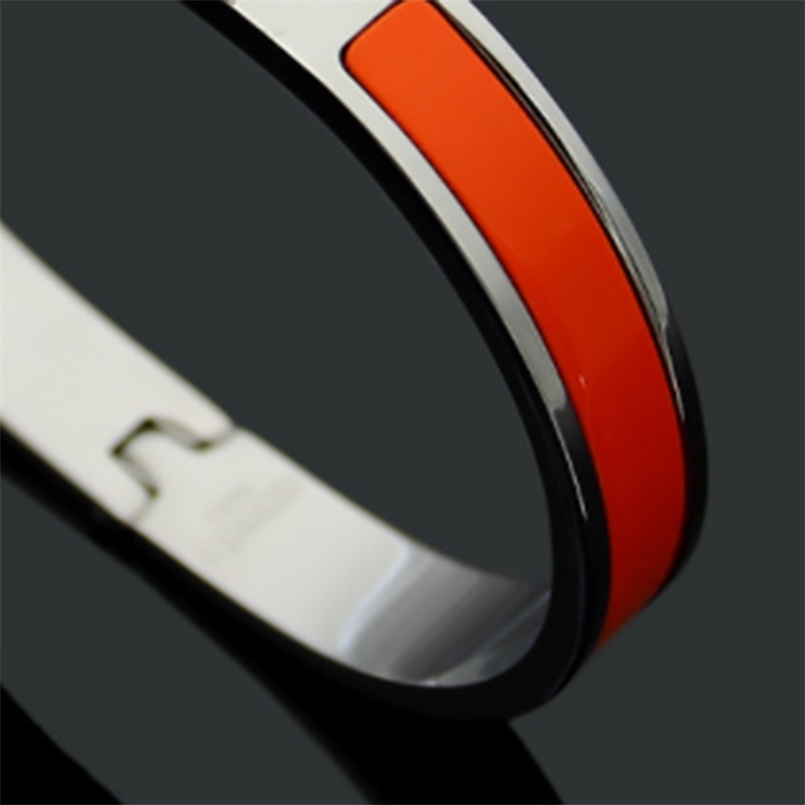 

8mm H letter bracelet Stainless steel Bangles for Women Girls H Design Girl Jewelry 211007