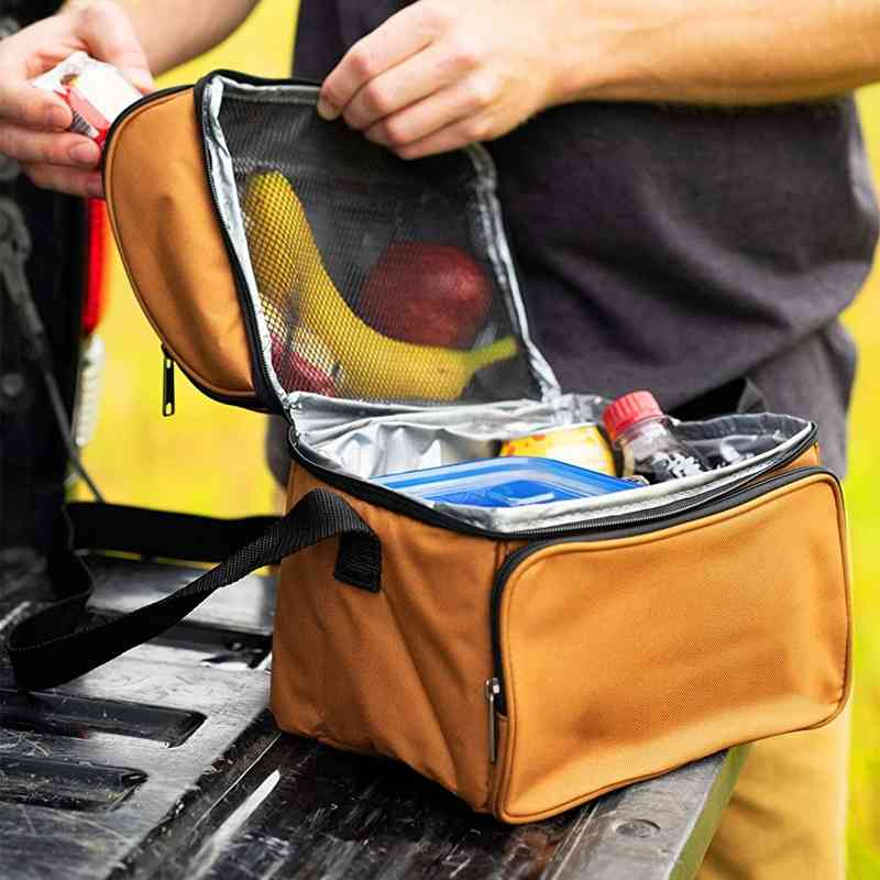 

Camouflage aluminum foil three-dimensional insulation outdoor Oxford cloth waterproof lunch portable messenger picnic bag, Red