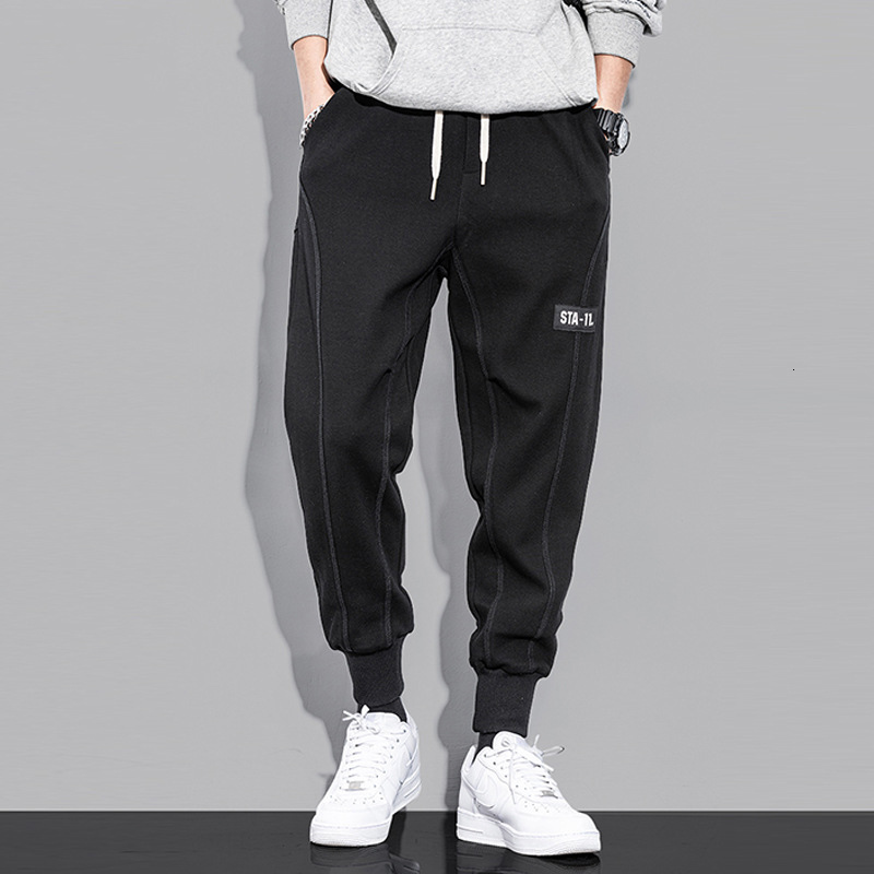 

2021 New Fashion Streetwear Men Jeans Black Color High Quality Loose Fit Spliced Designer Casual Harem Pants Hip Hop Joggers Sweatpants 8tgj