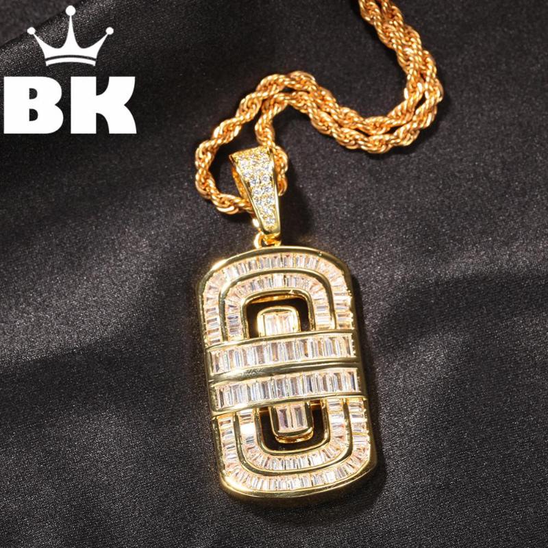 

Pendant Necklaces THE BLING KING Square Shield Necklace Color HipHop Full Iced Out Cubic Zirconia CZ Stone
