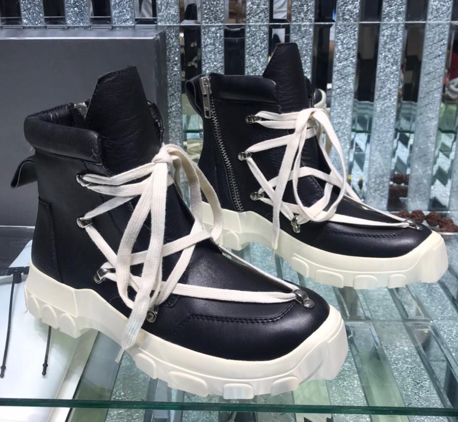 

Running shoes men WoMen US 12 13 Owens casual Rick sports Real leather High top Sneakers Storm outdoor chaussures de designer Christmas