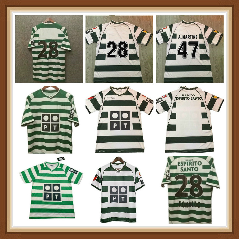 

Sporting CP 01 02 03 04 Lisboa retro soccer jerseys ronaldo Marius Niculae Joao Pinto 2003 2004 Lisbon Classic Vintage football shirts