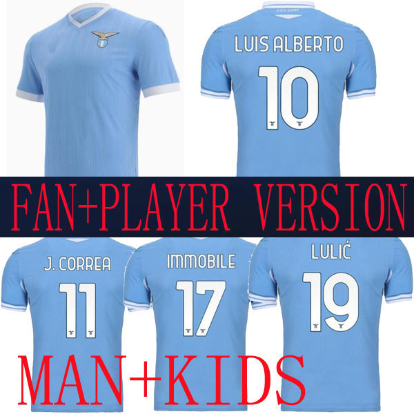 

21 22 Lazio home soccer Jerseys maglie 2021 2022 IMMOBILE BLUE LUIS BASTOS SERGEJ PLAYER VERSION J.CORREA ACERBI BADELJ LUCAS MARUSIC FOOTBALL kids kit SHIRTS jersey, Home man 1