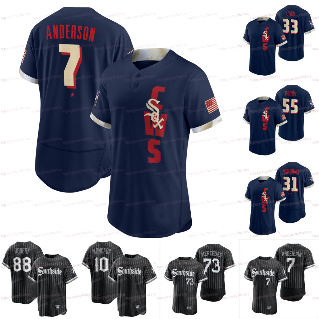 

White Sox 2021 All Star Game Jersey Chicago Lance Lynn Luis Hendriks Robert Zack Collins Leury Garcia Adam Eaton Yoan Moncada Tim Anderson J, Blue;black