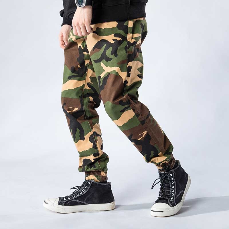

2021 New Fashion Harem Cotton Military Runners of the Green Army Hip Hop Pants Hare Men's Clothes Male Qss4, Camouflage green.