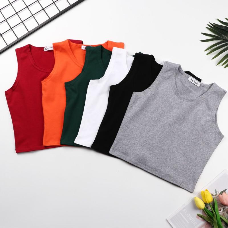 

Yoga Outfit Fashion Round Neck Tank Tops Patchwork Camisole Slim Vest Sports Top Sleeveless Crop, Grey-m