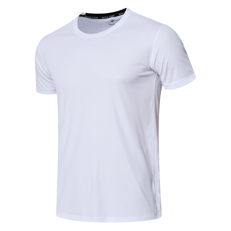 

Men's sports short-sleeved summer quick-drying clothes ice silk sportswear white running fitness t-shirt tide, Black;yellow