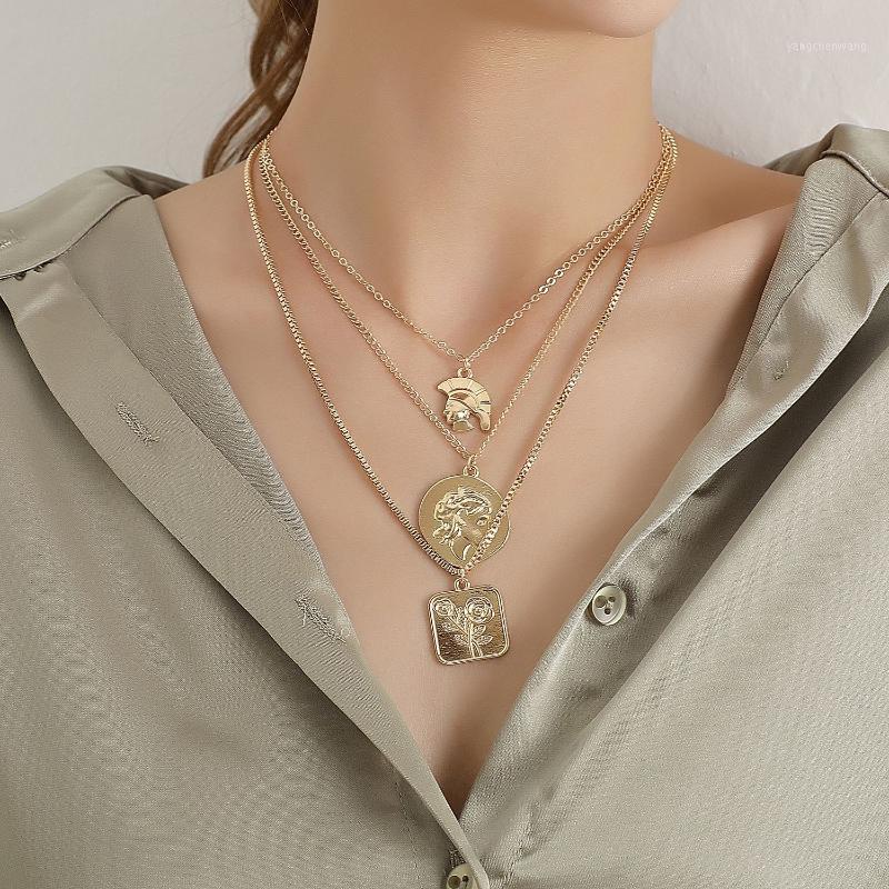 

Chains Jewelry Beauty Head Pendant Necklace Female Multilayer Exaggerated Personality Temperament Sautoir Restoring Ancient Ways