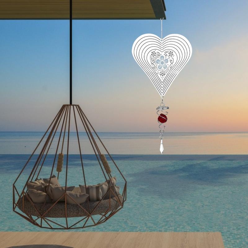 

Decorative Objects & Figurines Beautiful Crafts Heart-shaped Wind Chimes Decoration Home Pendant Hanging Decorations Valentine's Day Present