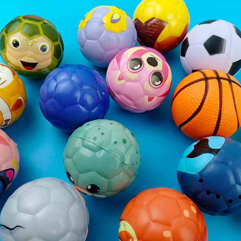 

Children's baby holding PU foam elastic decompression toy kneading cartoon pattern bouncing ball