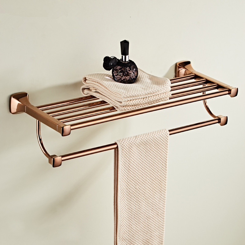 

2021 New Bathroom Accessories Set Brass Rose Gold Bath Hardware Sets Towel Rack,paper Holder Toilet Brush Holder,towel Ranger,hooks 71nb