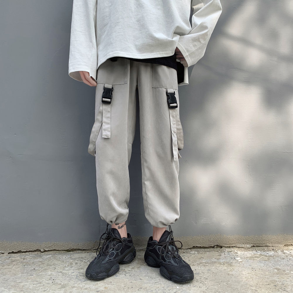 

2021 New Men's Military Casual Streetwear Joggers Sweatpants Homme Trousers Grey/black Color Cargo Pants Plus Size M-2xl Ta10, Gray