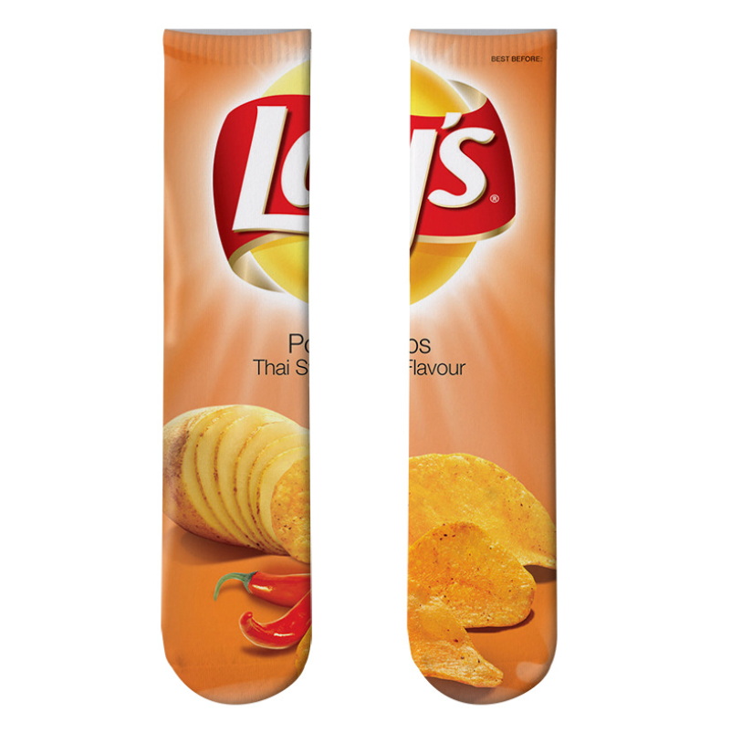 

Harajuku Funny Socks Food Hamburg/Pizza/Sushi Printed Cute Socks Man Milk Creative Life Sokken Men Women Socks